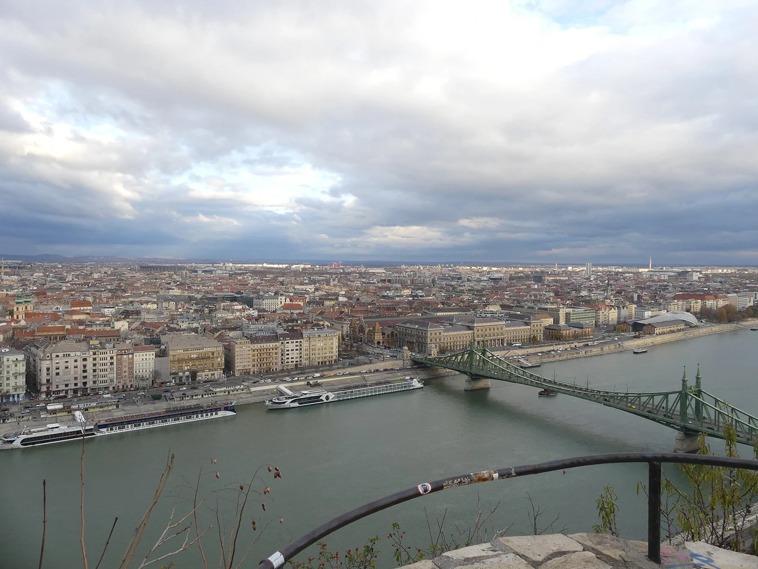 Budapest and the Danube viewed from Gellért Hill