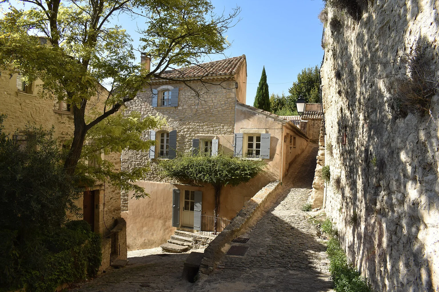 Stone village architecture in Gordes, Provence