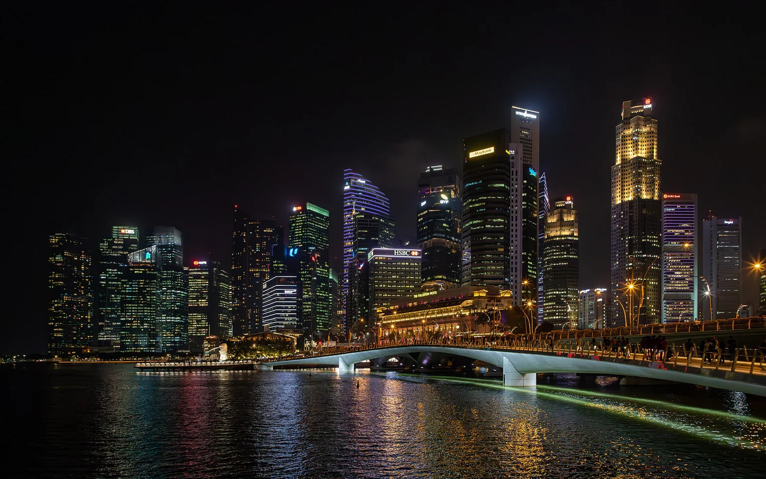 Marina Bay skyline after dark, Singapore